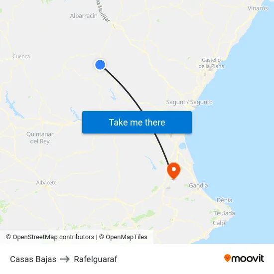 Casas Bajas to Rafelguaraf map