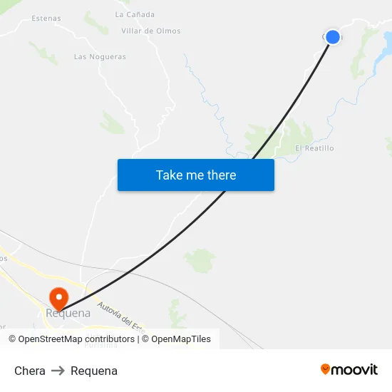 Chera to Requena map