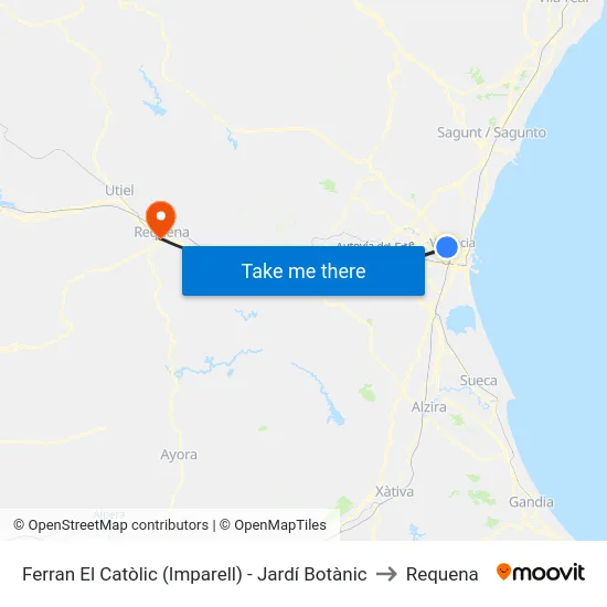 Ferran El Catòlic (Imparell) - Jardí Botànic to Requena map