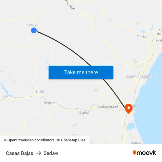 Casas Bajas to Sedaví map