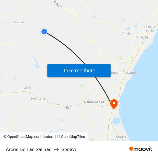 Arcos De Las Salinas to Sedaví map