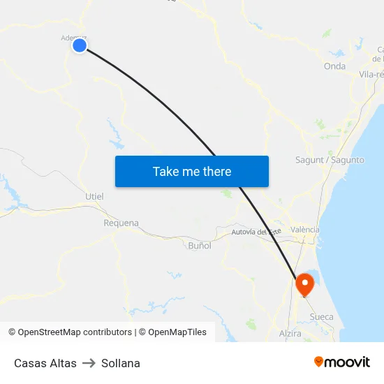 Casas Altas to Sollana map