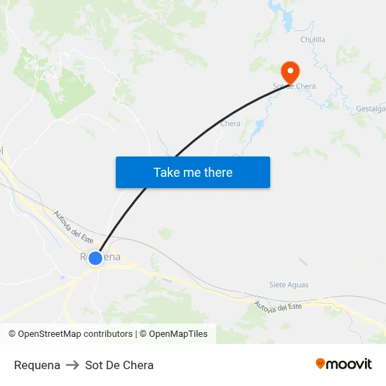 Requena to Sot De Chera map