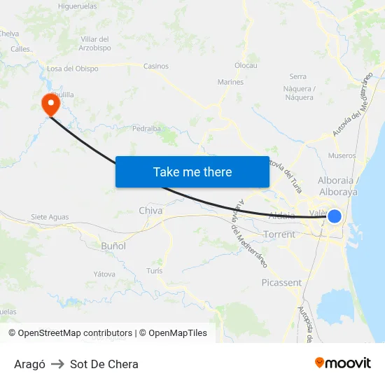 Aragó to Sot De Chera map
