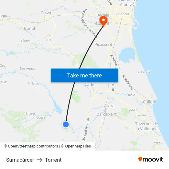 Sumacàrcer to Torrent map