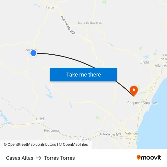 Casas Altas to Torres Torres map