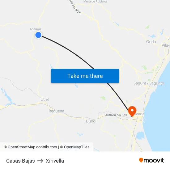 Casas Bajas to Xirivella map