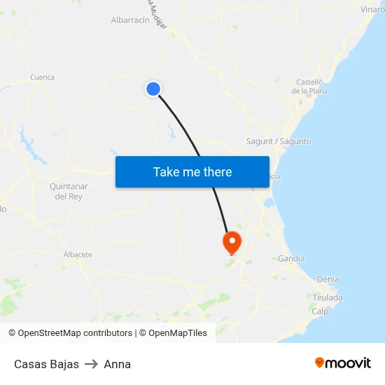 Casas Bajas to Anna map