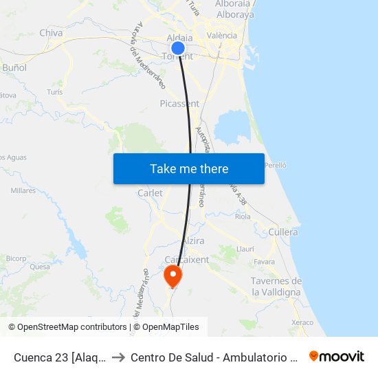 Cuenca 23 [Alaquàs] to Centro De Salud - Ambulatorio Médico map