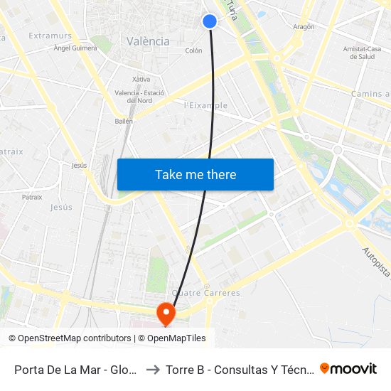Porta De La Mar - Glorieta to Torre B - Consultas Y Técnicas map