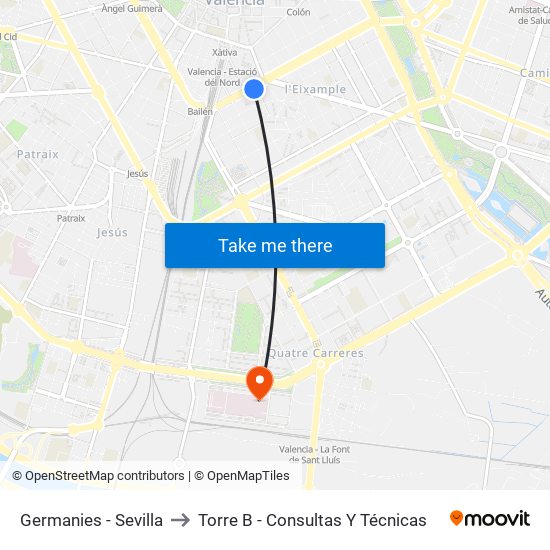 Germanies - Sevilla to Torre B - Consultas Y Técnicas map