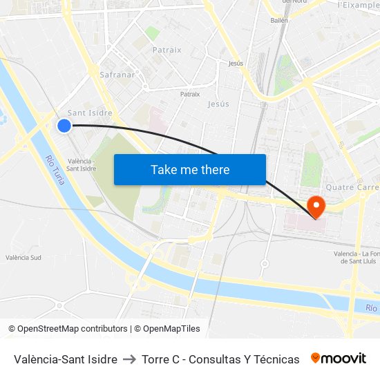 València-Sant Isidre to Torre C - Consultas Y Técnicas map