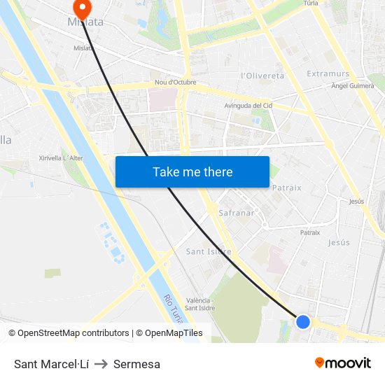 Sant Marcel·Lí to Sermesa map