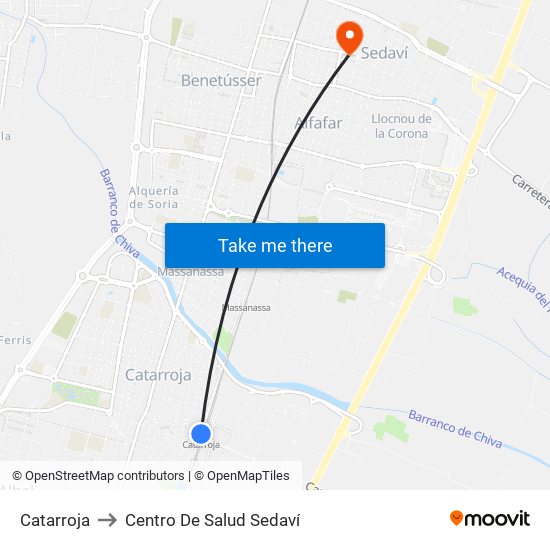 Catarroja to Centro De Salud Sedaví map