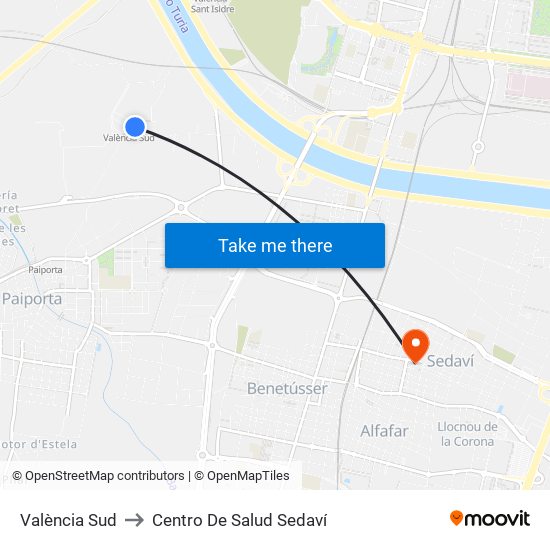 València Sud to Centro De Salud Sedaví map