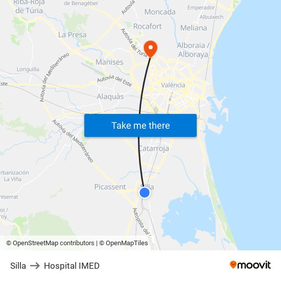 Silla to Hospital IMED map