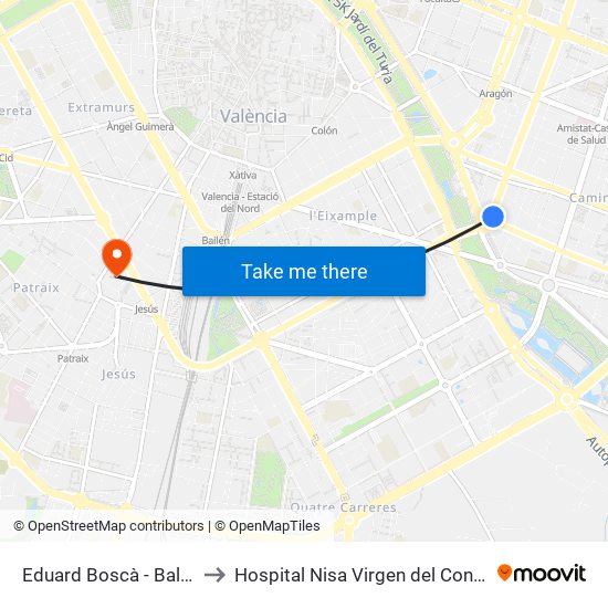Eduard Boscà - Balears to Hospital Nisa Virgen del Consuelo map