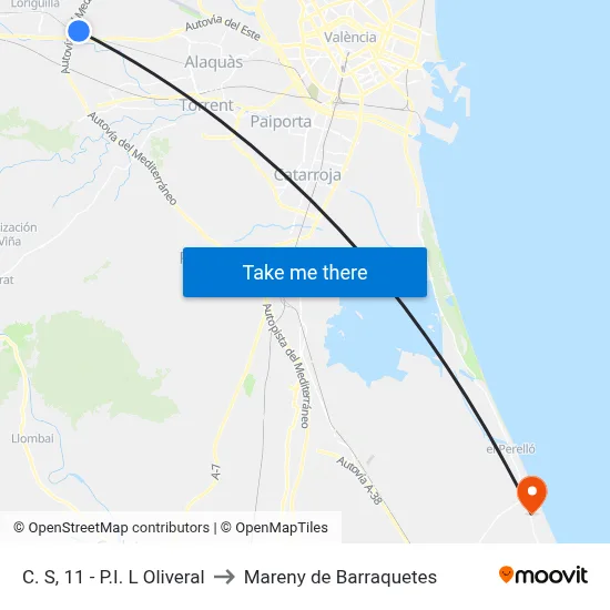 C. S, 11 - P.I. L Oliveral to Mareny de Barraquetes map
