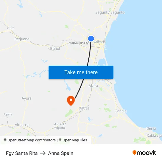 Fgv Santa Rita to Anna Spain map