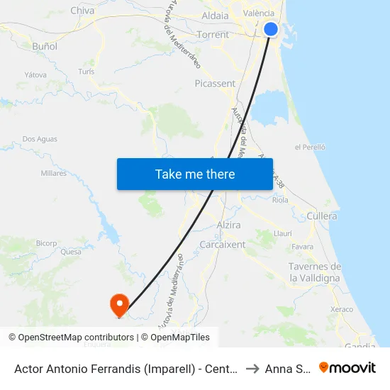 Actor Antonio Ferrandis (Imparell) - Centre Comercial to Anna Spain map