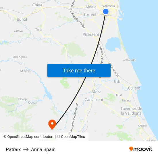 Patraix to Anna Spain map