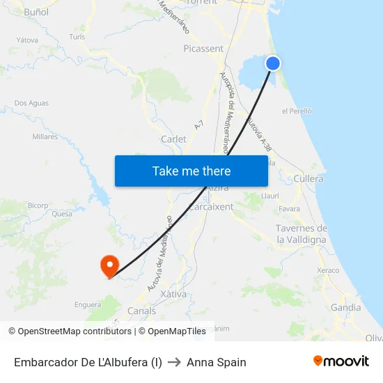 Embarcador De L'Albufera (I) to Anna Spain map