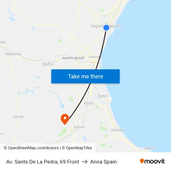 Av. Sants De La Pedra, 69 Front to Anna Spain map