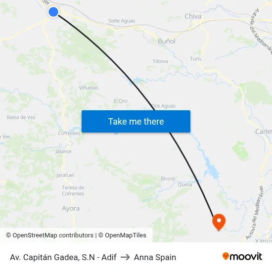 Av. Capitán Gadea, S.N - Adif to Anna Spain map