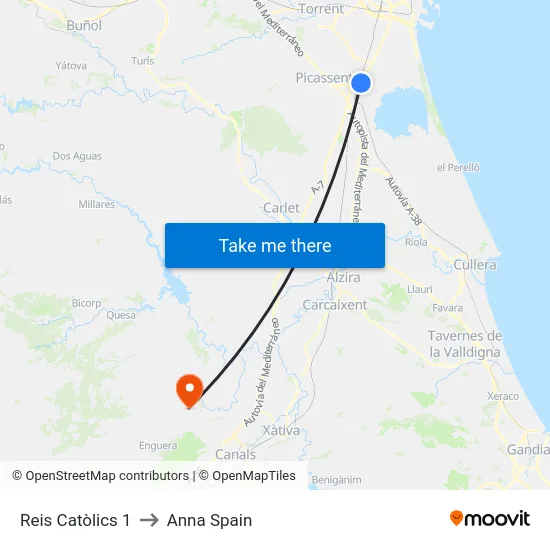 Reis Catòlics 1 to Anna Spain map