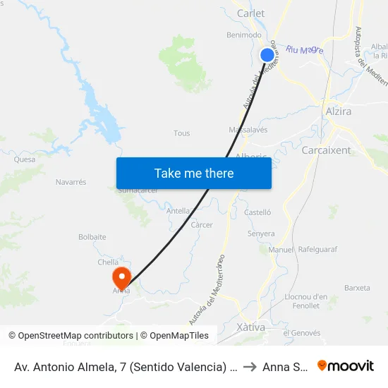 Av. Antonio Almela, 7 (Sentido Valencia) [Alcúdia, L] to Anna Spain map
