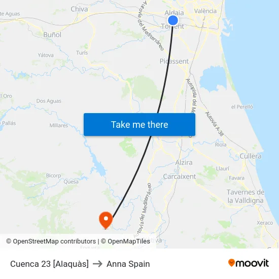 Cuenca 23 [Alaquàs] to Anna Spain map