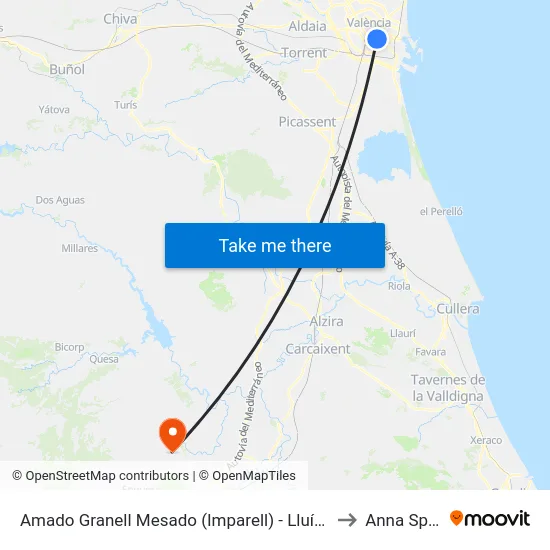 Amado Granell Mesado (Imparell) - Lluís Oliag to Anna Spain map