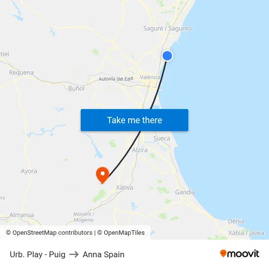Urb. Play - Puig to Anna Spain map