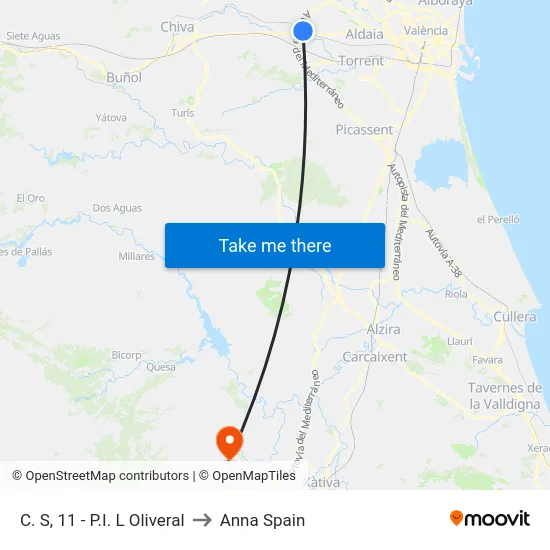 C. S, 11 - P.I. L Oliveral to Anna Spain map
