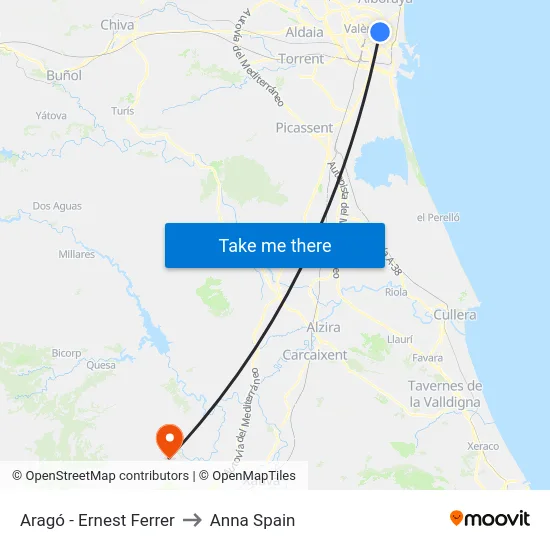 Aragó - Ernest Ferrer to Anna Spain map