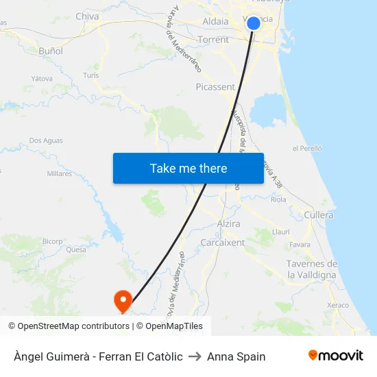 Àngel Guimerà - Ferran El Catòlic to Anna Spain map