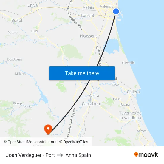 Joan Verdeguer - Port to Anna Spain map