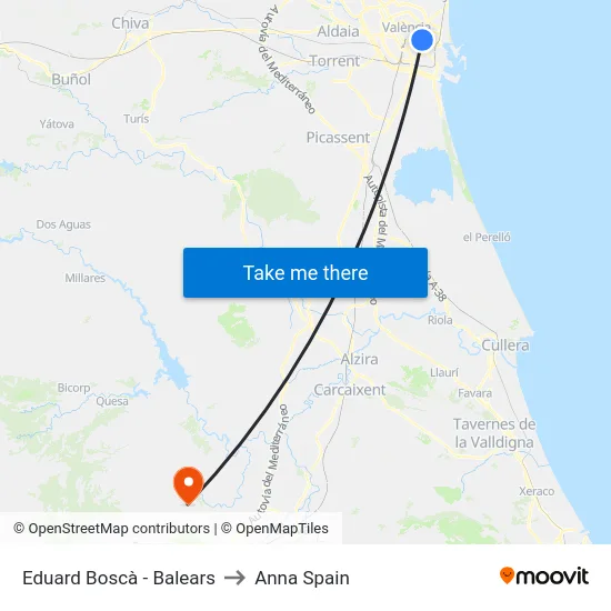 Eduard Boscà - Balears to Anna Spain map