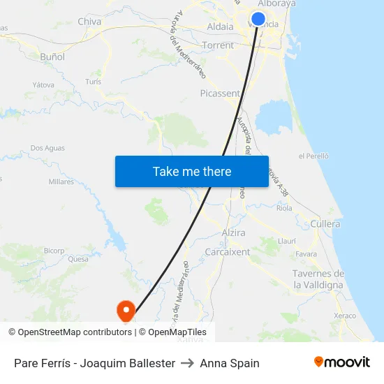 Pare Ferrís - Joaquim Ballester to Anna Spain map