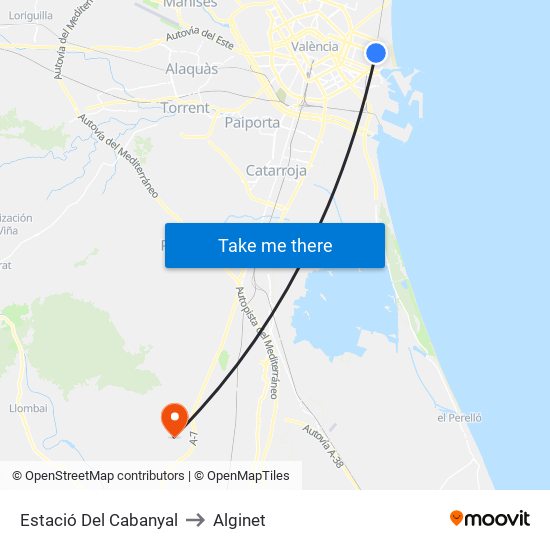 Estació Del Cabanyal to Alginet map