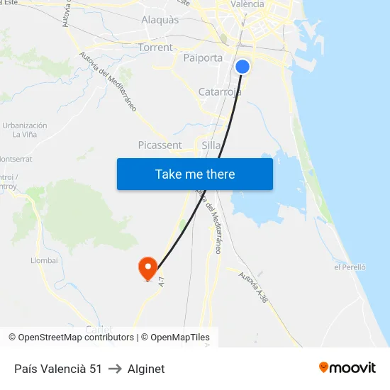 País Valencià 51 to Alginet map