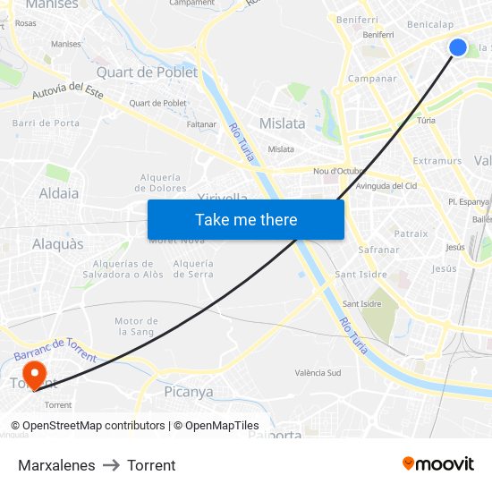 Marxalenes to Torrent map