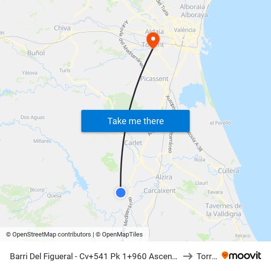 Barri Del Figueral - Cv+541 Pk 1+960 Ascendente [Alberic] to Torrent map