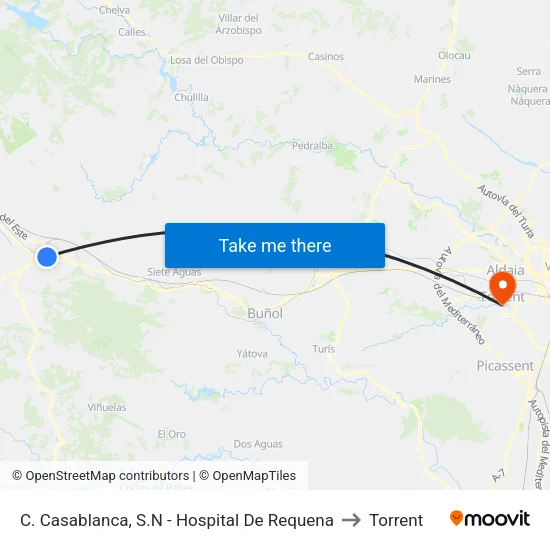 C. Casablanca, S.N - Hospital De Requena to Torrent map