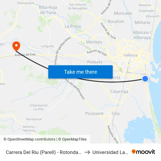 Carrera Del Riu (Parell) - Rotonda Autovia to Universidad Laboral map