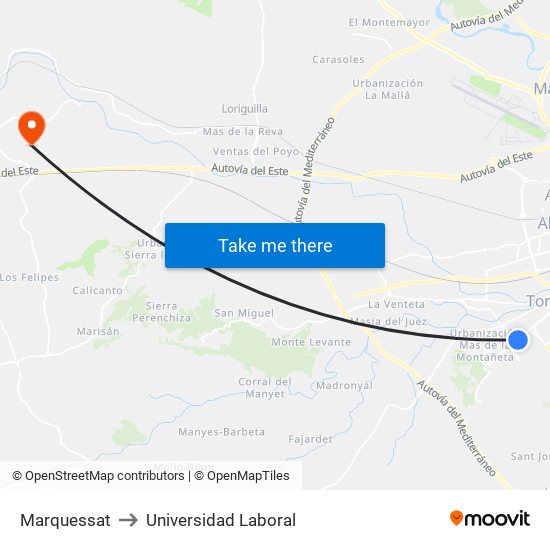 Marquessat to Universidad Laboral map