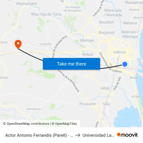 Actor Antonio Ferrandis (Parell) - En Corts to Universidad Laboral map