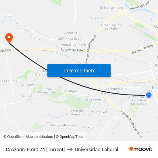 C/Azorín, Front 24 [Torrent] to Universidad Laboral map