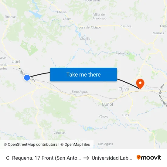 C. Requena, 17 Front (San Antonio) to Universidad Laboral map