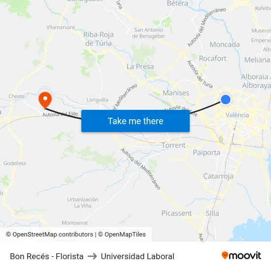 Bon Recés - Florista to Universidad Laboral map